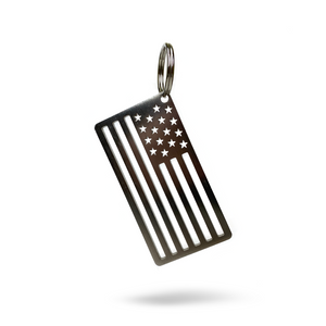 American Flag Stainless Steel Key Chain